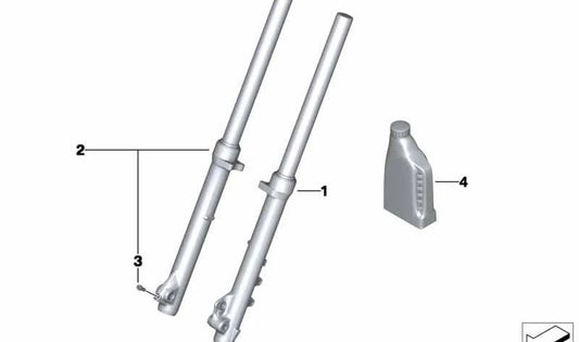 Braço de garfo direito preto OEM 31427726774 para BMW Motorrad G 650 GS. Originais BMW Motorrad.