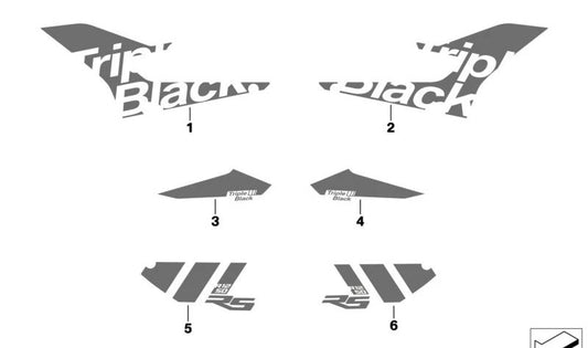 Decoración lateral trasera izquierda OEM 51147109235 para BMW Motorrad R1200RS, R1250RS. Original BMW Motorrad.