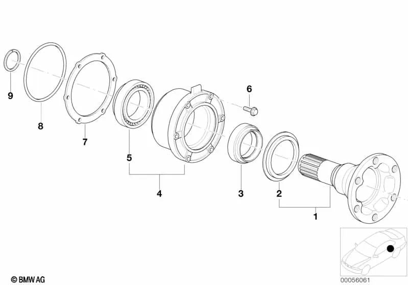 Brida de salida para BMW Serie 3 E30 (OEM 33131211444). Original BMW.