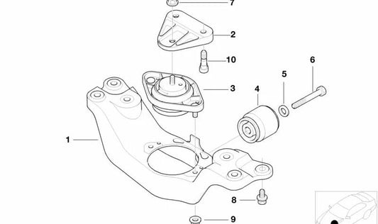 OEM gearbox support adapter 22321091979 for BMW E39 523I and 528I with automatic change. Compatible with rear -wheel drive models made between 1995 and 2000. Original BMW piece.