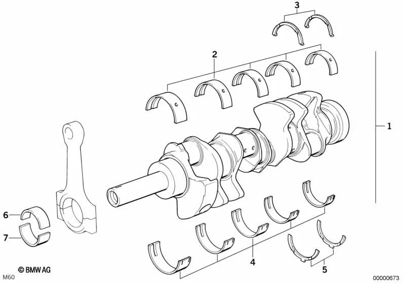Rolamentos amarelos para BMW E34, E39, E32, E38, E31, E53, E52 (OEM 11211725917). BMW original