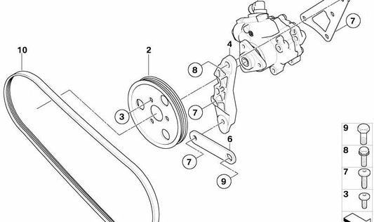 Soporte de dirección delantero OEM 32427791357 para MINI R50 One D y Mini (03/2003-07/2006). Original MINI.