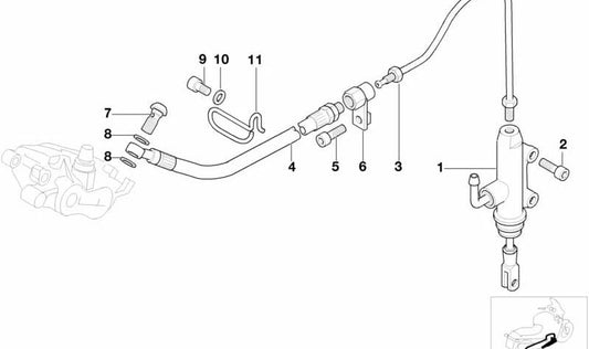 Tubería de freno delantera OEM 34322335705 para motos BMW R1100S, R1100RS. Original BMW Motorrad.
