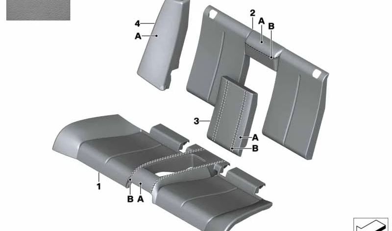 Panel lateral de piel derecha OEM 52208058142 para BMW F33 y F83 (420d) con tracción trasera. Compatible con cajas manuales y automáticas. Original BMW.