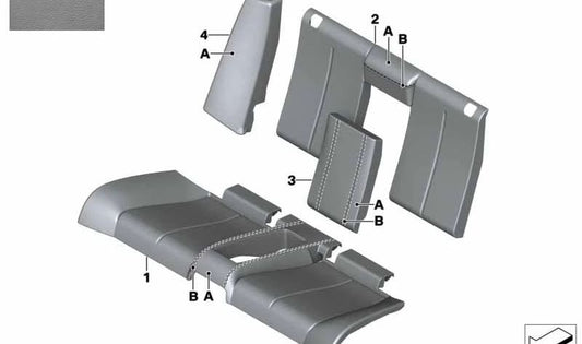 Panel lateral de piel derecha OEM 52208058142 para BMW F33 y F83 (420d) con tracción trasera. Compatible con cajas manuales y automáticas. Original BMW.