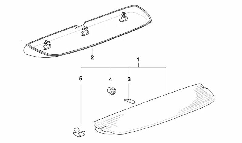 Clip de sujeción OEM 63258371410 para BMW E36. Pieza original BMW. Ideal para fijación en tercera luz de freno u otras aplicaciones compatibles.