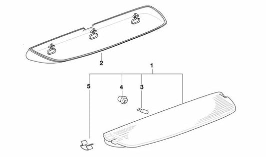 Clip de sujeción OEM 63258371410 para BMW E36. Pieza original BMW. Ideal para fijación en tercera luz de freno u otras aplicaciones compatibles.