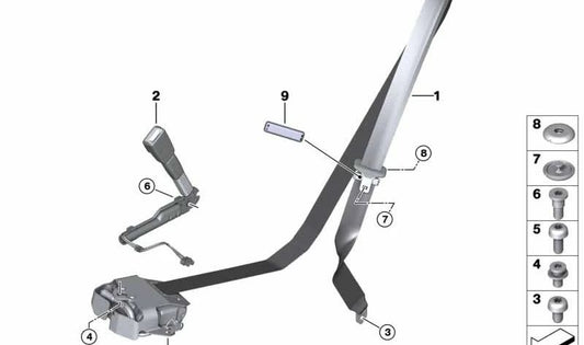 Cintura anteriore in alto a sinistra per BMW 4 F33 Series, F83, 6 F06, F12 (OEM 72117374381). BMW originale