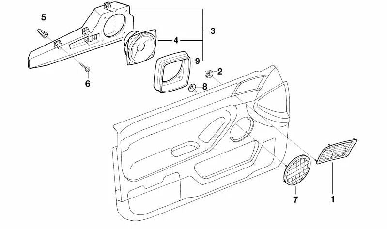 OM front door speaker 65138371239 for BMW E38. Original BMW.