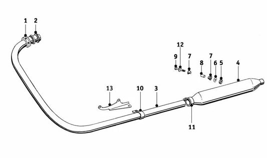 OEM escape support 18214090142 for BMW E46, E83, E85, E86. Original BMW piece.