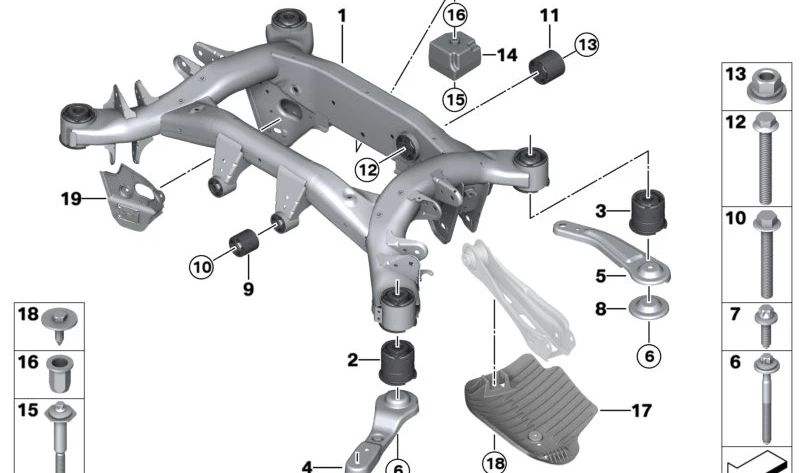 BMW E81, E82, E87, E88, E90, E91, E92, E93, E60N, E61N, E63N, E64N, E84, F25, F26 (OEM 33306785433). Original BMW