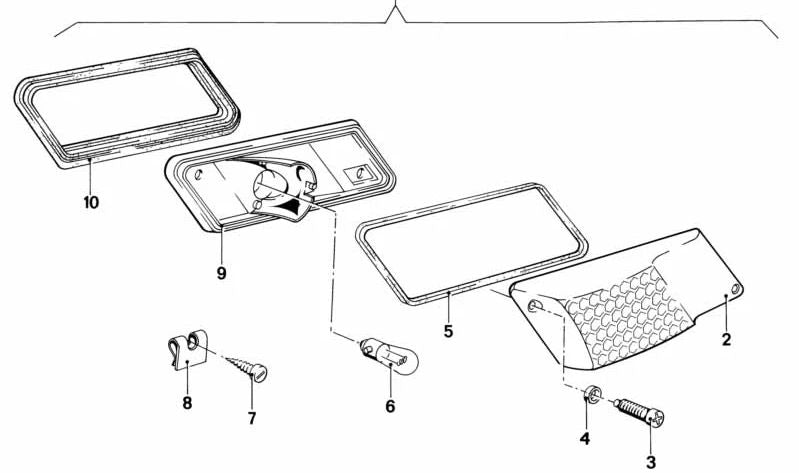 Piloto trasero izquierdo OEM 63131358575 para BMW E12. Original BMW.