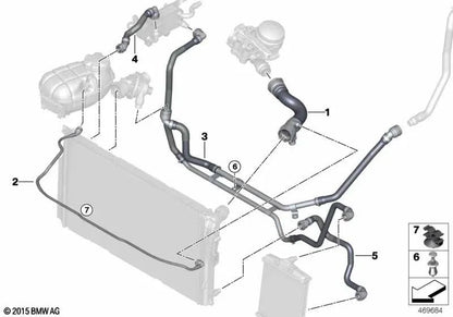 Kältemittel -Kühlerrohr für BMW 2 F87 -Serie, F87N (OEM 17127853793). Original BMW