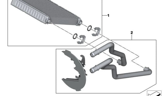Scambiatore di calore di riscaldamento per BMW 2 U06, X1 U11, U12 (OEM 64115A4D0F4). BMW originale