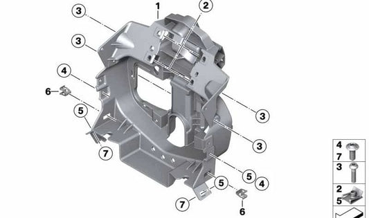 Soporte revestimiento frontal OEM 46638564650 para motos BMW F 750 GS, F 850 GS, F 850 GS Adventure... y más. Original BMW Motorrad.