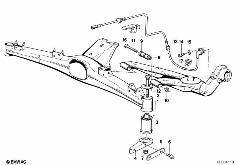 Suporte do eixo traseiro para BMW Série 3 E30 (OEM 33311135456). BMW original