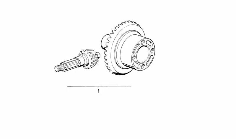 Differential crown and pinion kit OEM 33121452223 for BMW E28, E30, E34, E36, E46, Z3. Original BMW