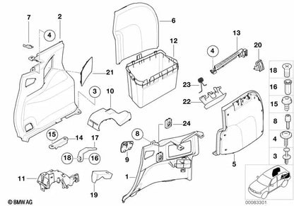 Rechte Torsionsfeder für BMW E46 (OEM 51478261928). Original BMW.