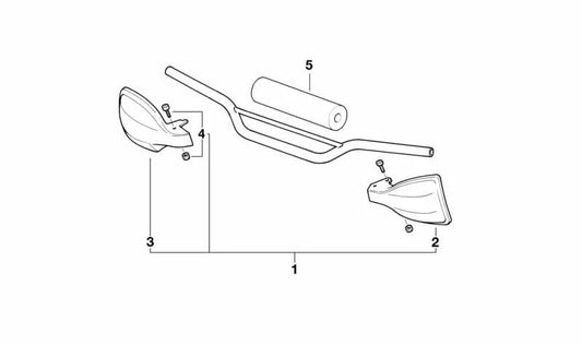 Protección de mano izquierda OEM 32712316601 para motos BMW F 650, F 650 ST. Original BMW Motorrad.