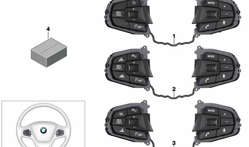 Modulo di pulsanti multifunzione OEM 61319327073 per BMW G30, G31. BMW originale.