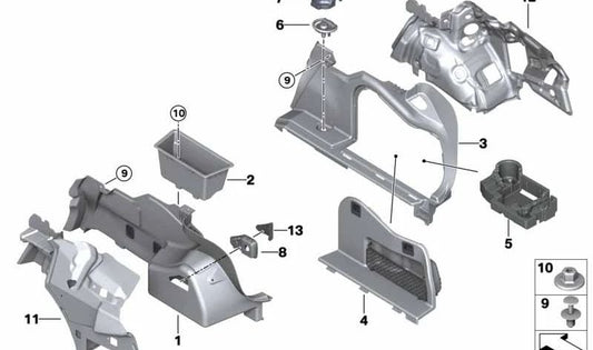 Revestimiento del maletero derecho OEM 51477348308 para BMW X5 G05 y BMW X6 G06. Original BMW.