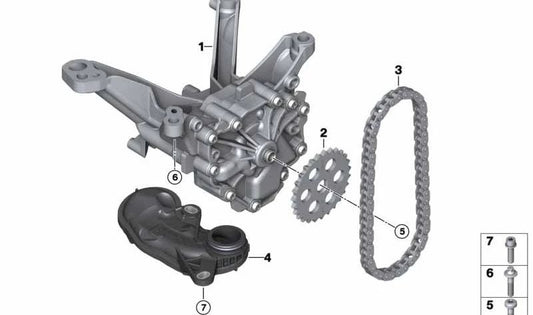 Bomba de aceite OEM 11417637217 para BMW i12 (i8) y BMW i15 (i8 Roadster). Compatible con modelos: I12 i8 (todos los códigos) e I15 i8 Roadster (todos los códigos). Original BMW.