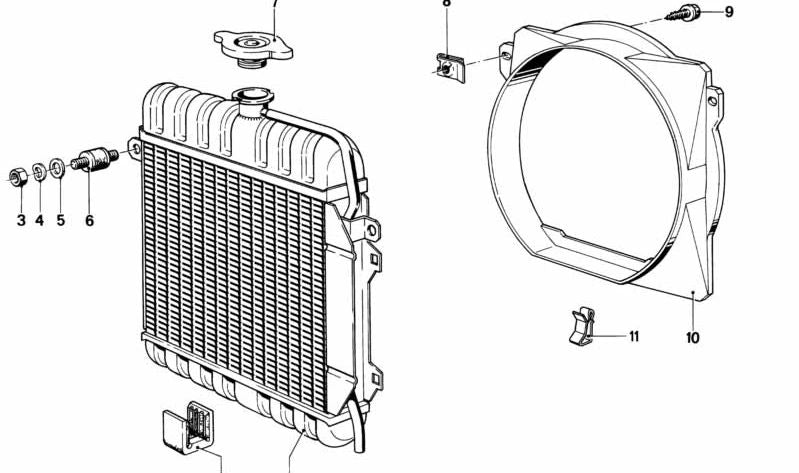 Clamp for BMW 3 Series E21, E30 5 Series E28 (OEM 17111115041). Original BMW