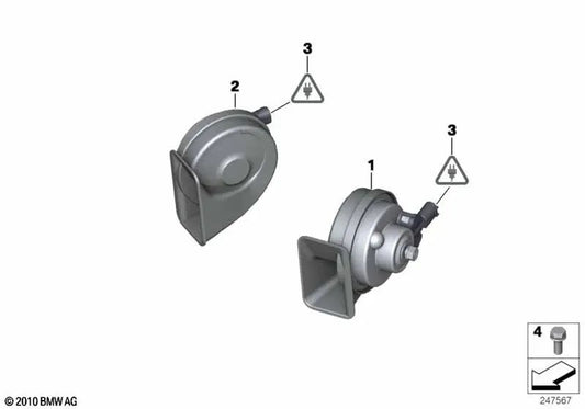 Fanfarra de alta frequência para BMW E81, E82, E87N, E88 (OEM 61337192039). BMW original