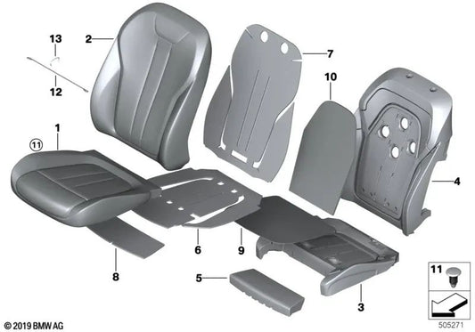 Conforto de couro climático esquerdo com BMW G05, G06, G07 (OEM 52108493583). BMW original