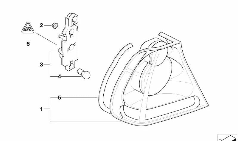 Piloto trasero izquierdo, indicador blanco para BMW Serie 3 E46 (OEM 63216920251). Original BMW