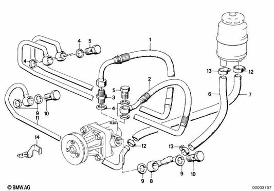BMW Druckrohr 3 E30 -Serie (OEM 32411133764). Original BMW