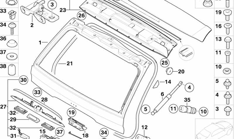 Junta de estanqueidad OEM 51137062294 para BMW E53. Original BMW.