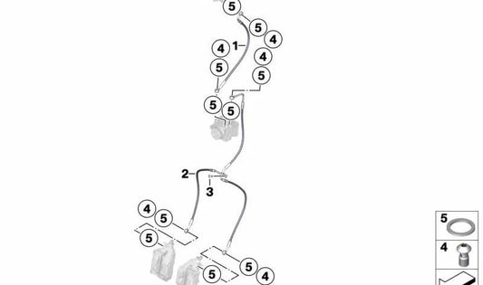 Circuito de controle frontal do duto do freio OEM 34328566206 para BMW C 400 GT (K08) 2018–2025 Motorcicletas. BMW Motorrad original.