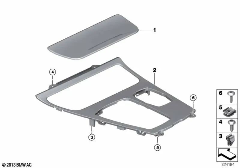 Maskiert aus der zentralen Konsole für BMW F07, F07N (OEM 51168051940). Original BMW