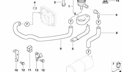 Bulli per tubo per la BMW E38 (OEM 13901710555). BMW originale