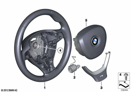 Ruota sportiva multifunzionale pelle multifunzionale per BMW F07, F10, F11, F12, F13, F01N, F02N (OEM 3237842808). BMW originale