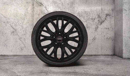 Cerchio in lega leggera MINI JCW Cross Spoke 506 7Jx18 ET54 nero opaco (Jet Black) OEM 36105A11E75 per MINI F55 Cooper/Cooper S, F56 Cooper/Cooper S/JCW, F57 Cooper/Cooper S... e altro ancora. MINI originale.