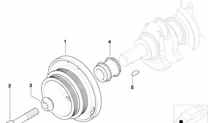 Amortiguador de vibraciones OEM 11231438995 para BMW E36, E46, E39, E38, E53, Z3. Compatible con motores M52. Pieza original BMW.