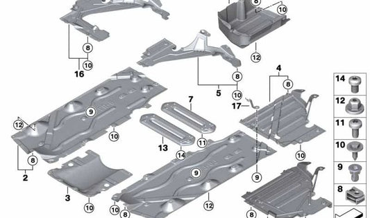 Revestimiento bajos trasero derecho OEM 51757290827 para MINI F56, F56 LCI, Cabrio F57, Cabrio F57 LCI. Original MINI.