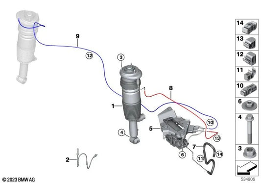 Sechseckschraube für BMW G30, G38, G60, G70, G14, G15, G16 (OEM 07145A9B1B9). Original BMW