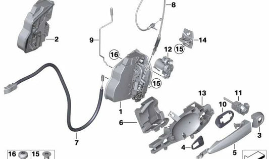 Primed left grab handle for BMW F25, F26 (OEM 51215A8E2D3). Original BMW.