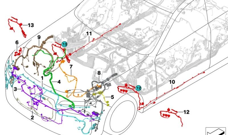 Scambio del motore del cavo dell'adattatore per la serie BMW 7 G70 (OEM 61125A73BC9). BMW originale