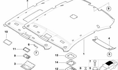 Blende Himmel delantera para BMW Serie 3 E46 (OEM 51448233453). Original BMW