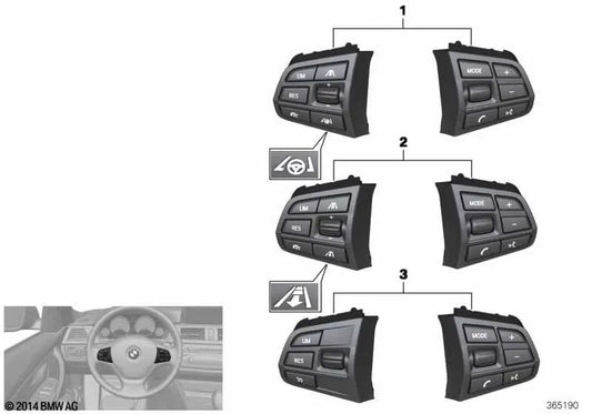 Multifunktionslenker für BMW 5er (F07N, F10N, F11N, F18N) (OEM 61319276222). Original BMW.