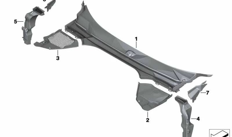 Windschutzscheibenabdeckung Teil 2 für BMW Z4 G29 (OEM 5171745441). Original BMW