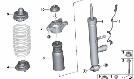 Buffer VDC posteriore per la serie BMW 3 G21, G21N (OEM 37106894423). BMW originale.