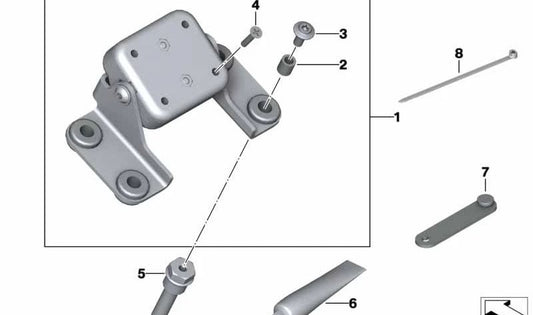 Soporte de sujeción para navegador OEM 77527724487 para BMW Motorrad F700GS, K75, K75C, K75RT, K75S, F800GS, R1200GS, R1200RT, R1250GS, R1250RT. Original BMW Motorrad.