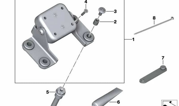 Soporte de sujeción para navegador OEM 77527724487 para BMW Motorrad F700GS, K75, K75C, K75RT, K75S, F800GS, R1200GS, R1200RT, R1250GS, R1250RT. Original BMW Motorrad.