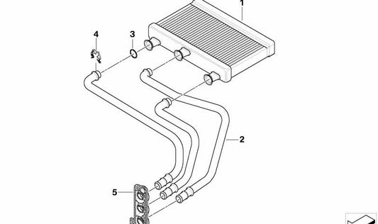 Radiador calefacción OEM 64119159033 para BMW E60, E60N, E61, E61N, E63N, E64N. Original BMW.
