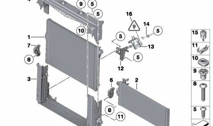 Frigorifero refrigerante per BMW F01, F02, F04 (OEM 17117570093). BMW originale